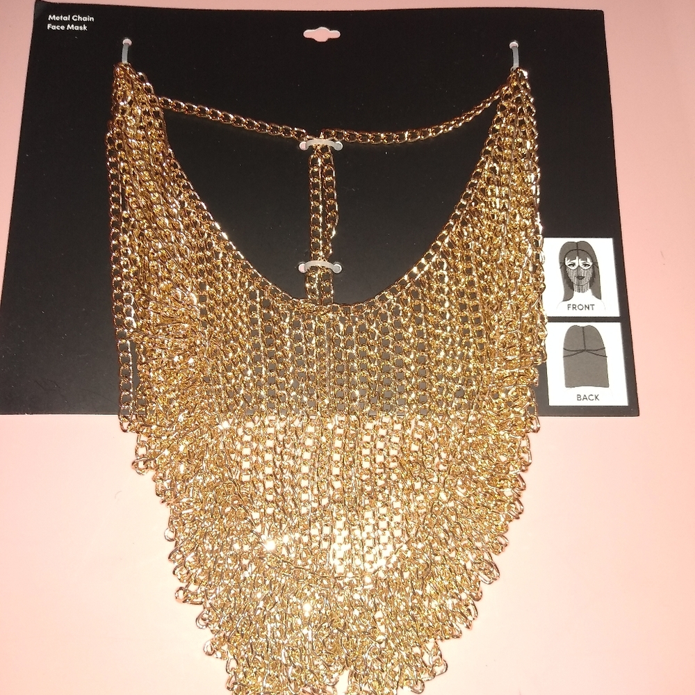 NEW! gold chain face mask